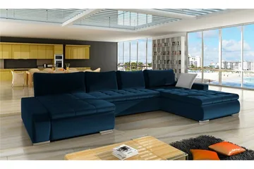 Kintore 4-sits Hörnbäddsoffa NO_BRAND Dark blue - Möbler - Soffa - Bäddsoffa - Bäddsoffa längsbäddad