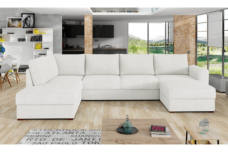 Kintore 4-sits Hörnbäddsoffa NO_BRAND White - Möbler - Soffa - Bäddsoffa - Hörnbäddsoffa