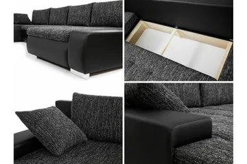 Kintore 4-sits Hörnbäddsoffa NO_BRAND Wine red - Möbler - Soffa - Bäddsoffa - Hörnbäddsoffa