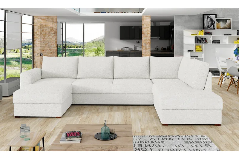 Kintore 4-sits Hörnbäddsoffa White - Möbler - Soffa - Bäddsoffa - Bäddsoffa divan