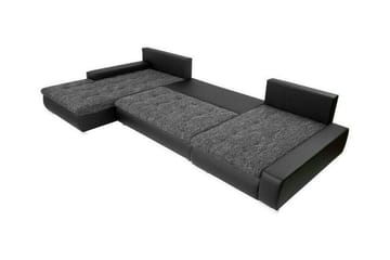 Kintore 4-sits U-formad Hörnbäddsoffa 140x340 cm med Förvaring i Konstläder - Grå - Möbler - Soffa - Bäddsoffa - Bäddsoffa divan