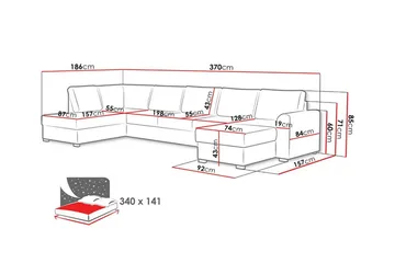 Kintore 6-sits Hörnbäddsoffa NO_BRAND Beige/Light beige - Möbler - Soffa - Bäddsoffa - Bäddsoffa divan