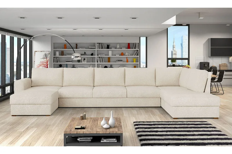 Kintore 6-sits Hörnbäddsoffa White - Möbler - Soffa - Bäddsoffa - Hörnbäddsoffa