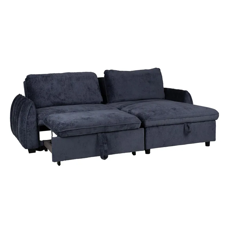 Hörnbäddsoffa Klevor - Blå - Möbler - Soffa - Bäddsoffa - Hörnbäddsoffa