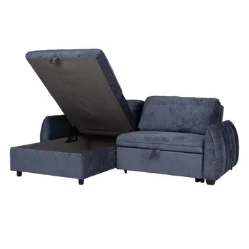 Hörnbäddsoffa Klevor - Blå - Möbler - Soffa - Bäddsoffa - Hörnbäddsoffa