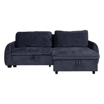 Hörnbäddsoffa Klevor - Blå - Möbler - Soffa - Bäddsoffa - Hörnbäddsoffa