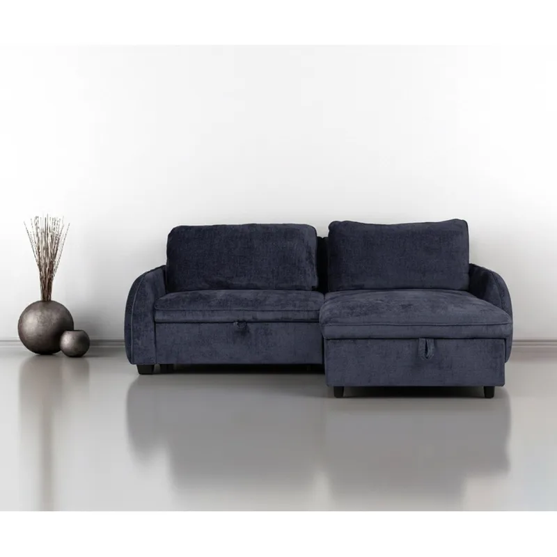 Hörnbäddsoffa Klevor - Blå - Möbler - Soffa - Bäddsoffa - Hörnbäddsoffa