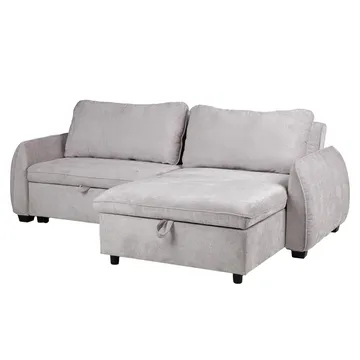 Hörnbäddsoffa Klevor - Ljusgrå - Möbler - Soffa - Bäddsoffa - Hörnbäddsoffa