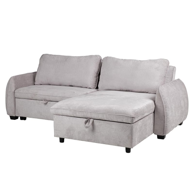 Hörnbäddsoffa Klevor - Ljusgrå - Möbler - Soffa - Bäddsoffa - Hörnbäddsoffa