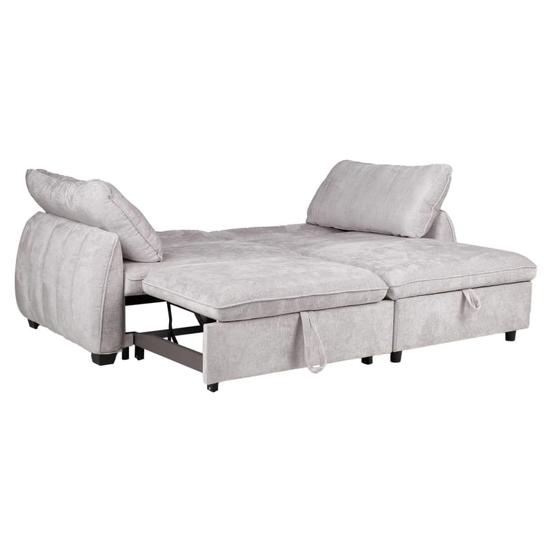 Hörnbäddsoffa Klevor - Ljusgrå - Möbler - Soffa - Bäddsoffa - Hörnbäddsoffa
