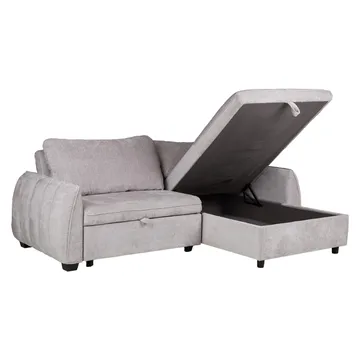Hörnbäddsoffa Klevor - Ljusgrå - Möbler - Soffa - Bäddsoffa - Hörnbäddsoffa