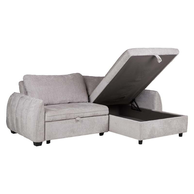 Hörnbäddsoffa Klevor - Ljusgrå - Möbler - Soffa - Bäddsoffa - Hörnbäddsoffa