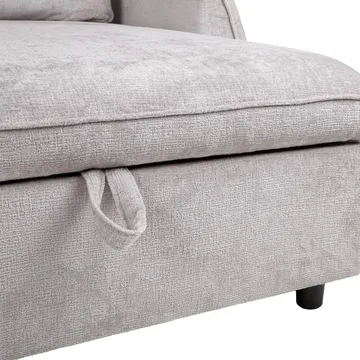 Hörnbäddsoffa Klevor - Ljusgrå - Möbler - Soffa - Bäddsoffa - Hörnbäddsoffa