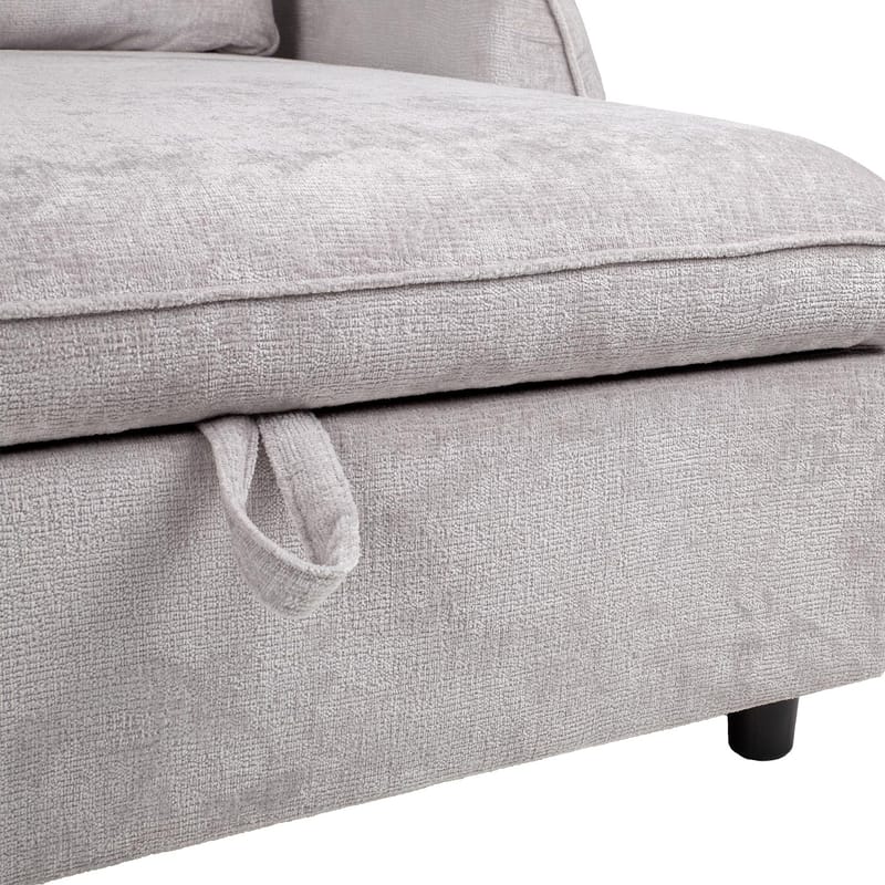 Hörnbäddsoffa Klevor - Ljusgrå - Möbler - Soffa - Bäddsoffa - Hörnbäddsoffa