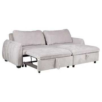 Hörnbäddsoffa Klevor - Ljusgrå - Möbler - Soffa - Bäddsoffa - Hörnbäddsoffa