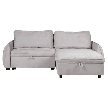 Hörnbäddsoffa Klevor - Ljusgrå - Möbler - Soffa - Bäddsoffa - Hörnbäddsoffa