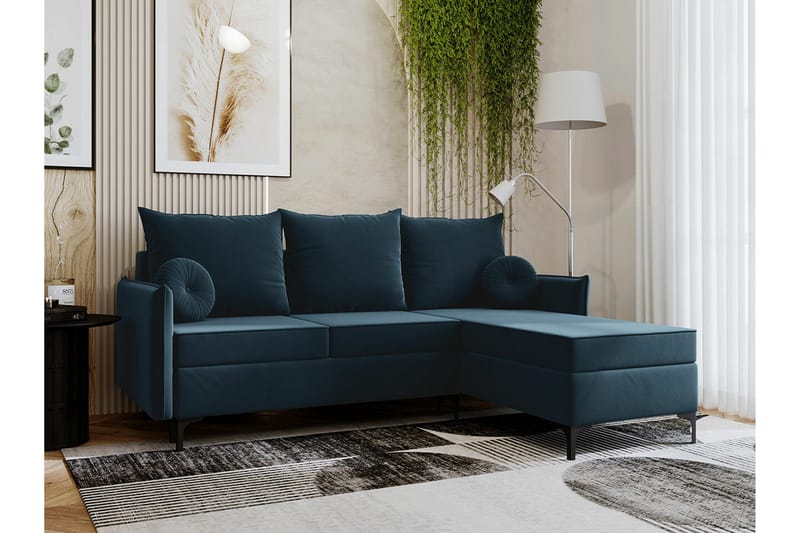 Knocklong 3-sits Hörnbäddsoffa - Blå - Möbler - Soffa - Bäddsoffa - Hörnbäddsoffa