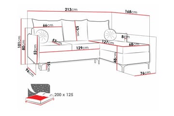 Knocklong 3-sits Hörnbäddsoffa - Blå - Möbler - Soffa - Bäddsoffa - Hörnbäddsoffa