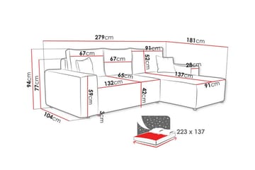 Knocklong 3-sits Hörnbäddsoffa blue - Möbler - Soffa - Bäddsoffa - Bäddsoffa divan