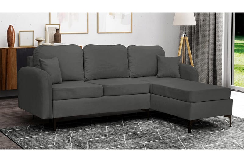 Knocklong 3-sits Hörnbäddsoffa Dark grey - Möbler - Soffa - Bäddsoffa - Hörnbäddsoffa