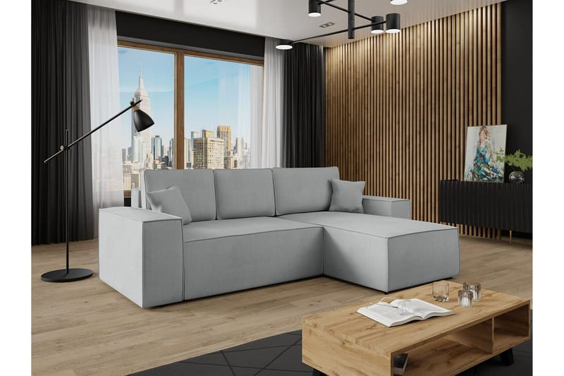 Knocklong 3-sits Hörnbäddsoffa - Grå - Möbler - Soffa - Bäddsoffa - Hörnbäddsoffa