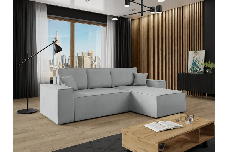 Knocklong 3-sits Hörnbäddsoffa - Grå - Möbler - Soffa - Bäddsoffa - Hörnbäddsoffa