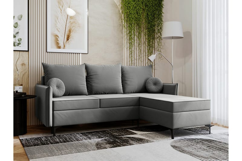 Knocklong 3-sits Hörnbäddsoffa - Grå - Möbler - Soffa - Bäddsoffa - Hörnbäddsoffa