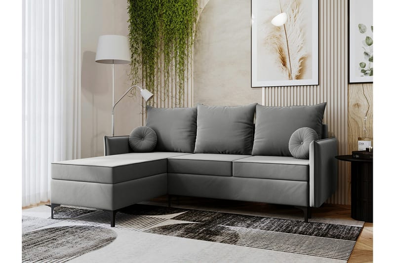 Knocklong 3-sits Hörnbäddsoffa - Grå - Möbler - Soffa - Bäddsoffa - Hörnbäddsoffa