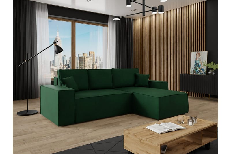 Knocklong 3-sits Hörnbäddsoffa - Grön - Möbler - Soffa - Bäddsoffa - Hörnbäddsoffa