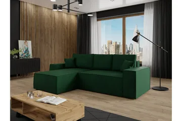 Knocklong 3-sits Hörnbäddsoffa - Grön - Möbler - Soffa - Bäddsoffa - Hörnbäddsoffa