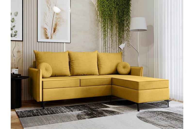 Knocklong 3-sits Hörnbäddsoffa - Gul - Möbler - Soffa - Bäddsoffa - Bäddsoffa divan