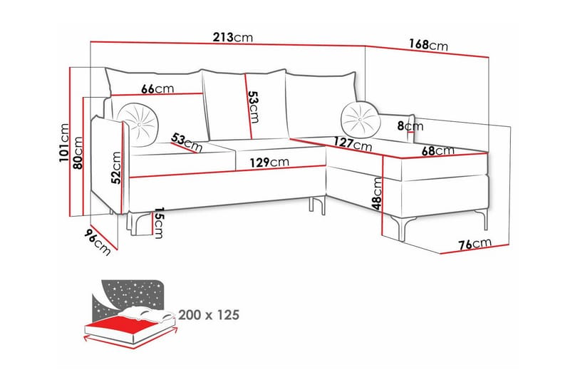 Knocklong 3-sits Hörnbäddsoffa - Gul - Möbler - Soffa - Bäddsoffa - Bäddsoffa divan
