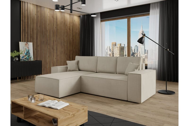 Knocklong 3-sits Hörnbäddsoffa - Ljusbrun - Möbler - Soffa - Bäddsoffa - Hörnbäddsoffa