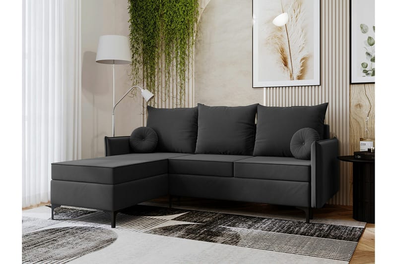 Knocklong 3-sits Hörnbäddsoffa - Mörkgrå - Möbler - Soffa - Bäddsoffa - Hörnbäddsoffa