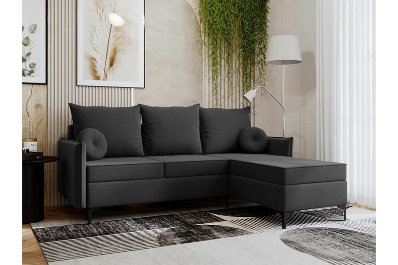 Knocklong 3-sits Hörnbäddsoffa - Mörkgrå - Möbler - Soffa - Bäddsoffa - Hörnbäddsoffa