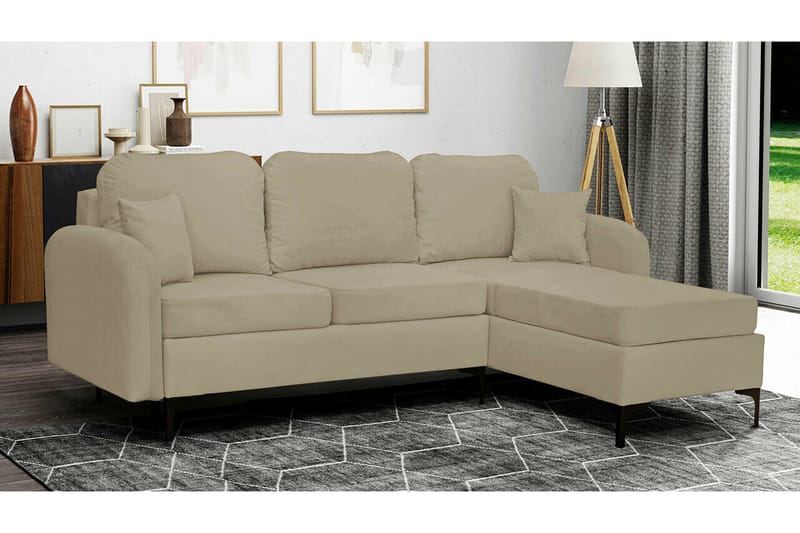 Knocklong 3-sits Hörnbäddsoffa NO_BRAND beige - Möbler - Soffa - Bäddsoffa - Bäddsoffa divan