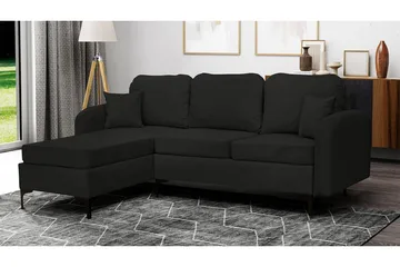 Knocklong 3-sits Hörnbäddsoffa NO_BRAND Black - Möbler - Soffa - Bäddsoffa - Hörnbäddsoffa