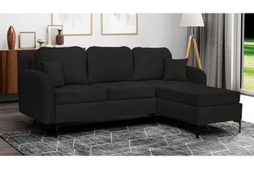 Knocklong 3-sits Hörnbäddsoffa NO_BRAND Black - Möbler - Soffa - Bäddsoffa - Hörnbäddsoffa