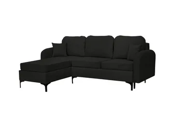 Knocklong 3-sits Hörnbäddsoffa NO_BRAND Black - Möbler - Soffa - Bäddsoffa - Hörnbäddsoffa