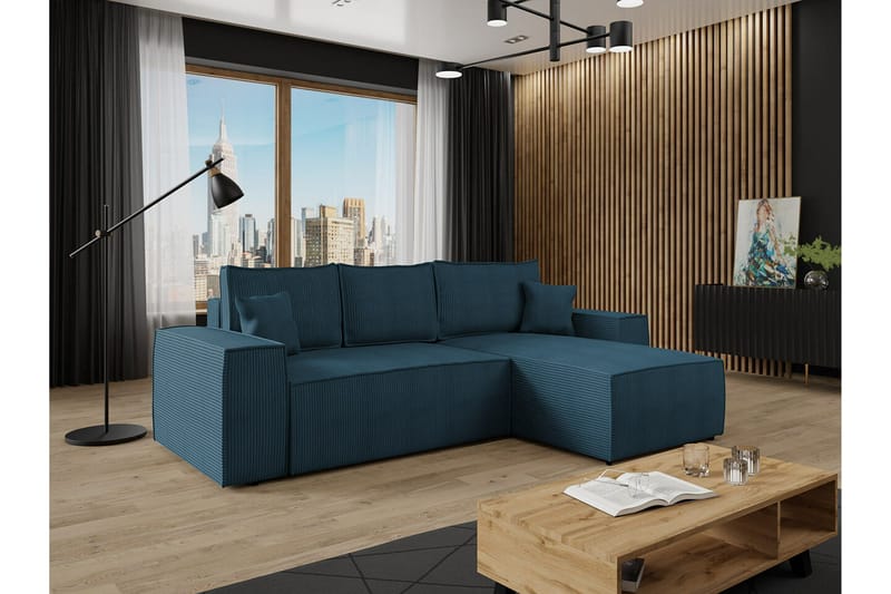 Knocklong 3-sits Hörnbäddsoffa NO_BRAND blue - Möbler - Soffa - Bäddsoffa - Hörnbäddsoffa