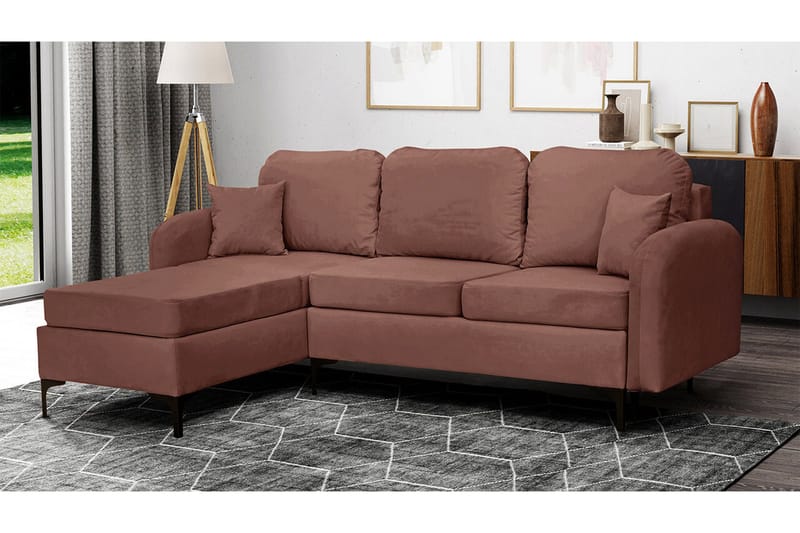Knocklong 3-sits Hörnbäddsoffa NO_BRAND Brown - Möbler - Soffa - Bäddsoffa - Hörnbäddsoffa