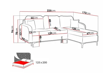 Knocklong 3-sits Hörnbäddsoffa NO_BRAND Brown - Möbler - Soffa - Bäddsoffa - Hörnbäddsoffa