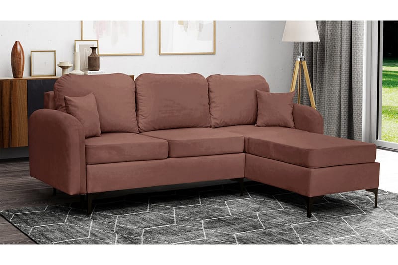Knocklong 3-sits Hörnbäddsoffa NO_BRAND Brown - Möbler - Soffa - Bäddsoffa - Hörnbäddsoffa