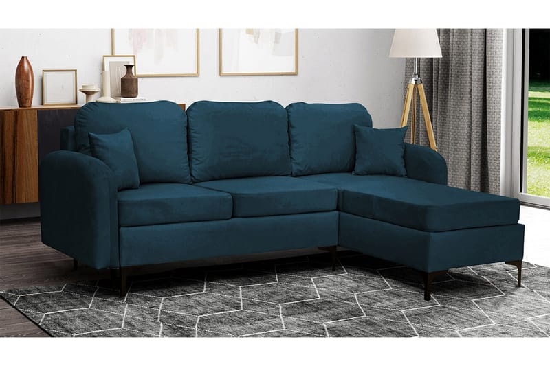 Knocklong 3-sits Hörnbäddsoffa NO_BRAND Dark blue - Möbler - Soffa - Bäddsoffa - Bäddsoffa divan
