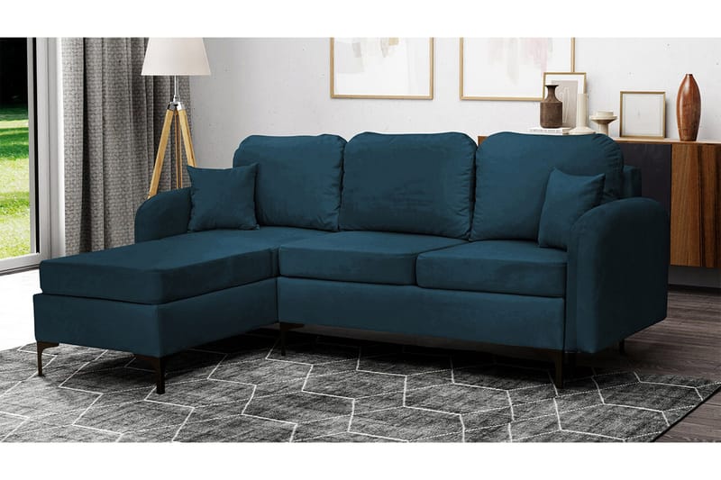 Knocklong 3-sits Hörnbäddsoffa NO_BRAND Dark blue - Möbler - Soffa - Bäddsoffa - Hörnbäddsoffa