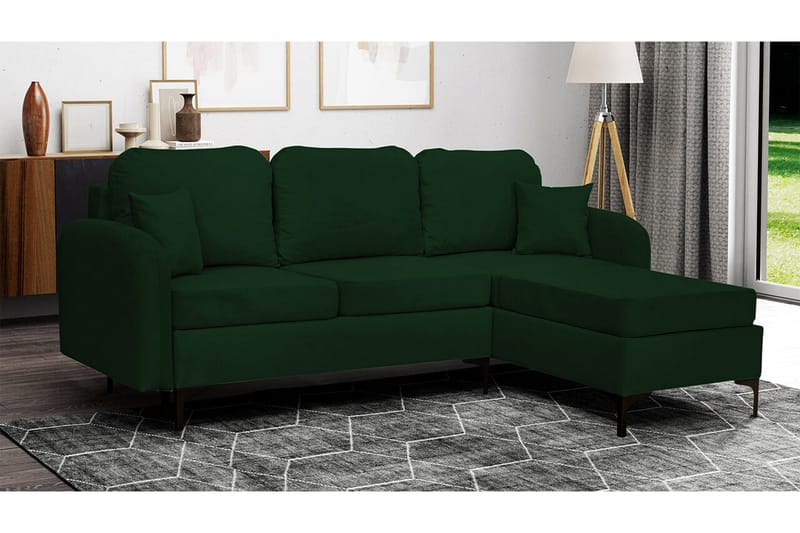 Knocklong 3-sits Hörnbäddsoffa NO_BRAND Dark green - Möbler - Soffa - Bäddsoffa - Bäddsoffa divan