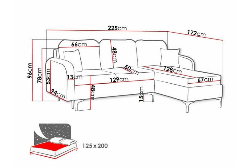 Knocklong 3-sits Hörnbäddsoffa NO_BRAND Light green - Möbler - Soffa - Bäddsoffa - Hörnbäddsoffa