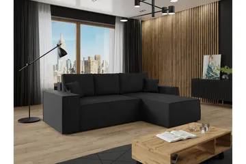 Knocklong 3-sits Hörnbäddsoffa - Svart - Möbler - Soffa - Bäddsoffa - Hörnbäddsoffa