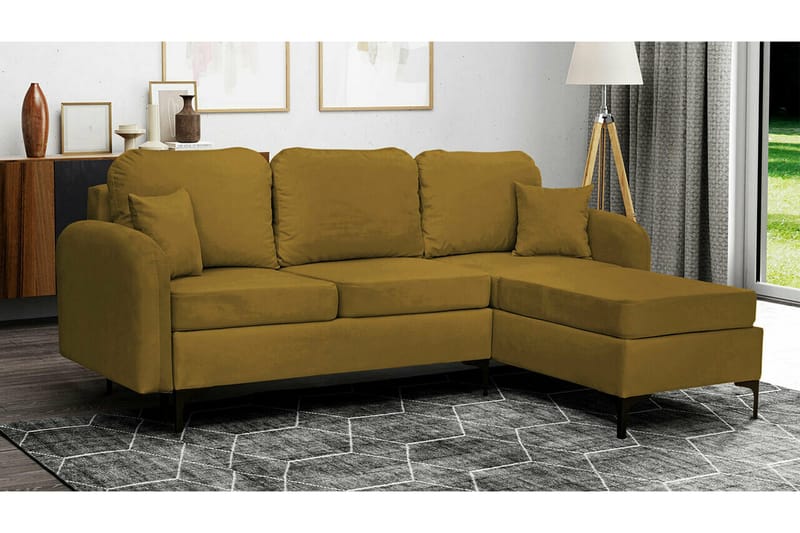Knocklong 3-sits Hörnbäddsoffa Yellow-Green - Möbler - Soffa - Bäddsoffa - Hörnbäddsoffa