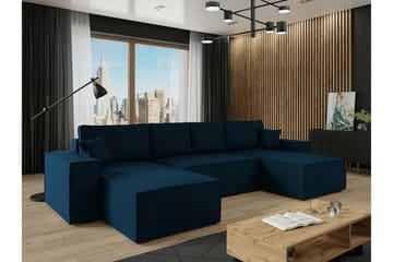 Knocklong 4-sits Hörnbäddsoffa - Blå - Möbler - Soffa - Bäddsoffa - Hörnbäddsoffa
